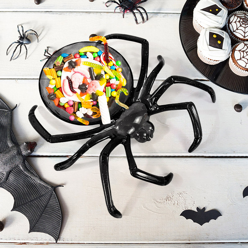 Food Snacks Basket - ハロウィンスパイダー型ボウルフルーツプレートフードトレイキャンディビスケットスナックパッケージバスケットトリックオアトリートハロウィンテーブルデコレーション