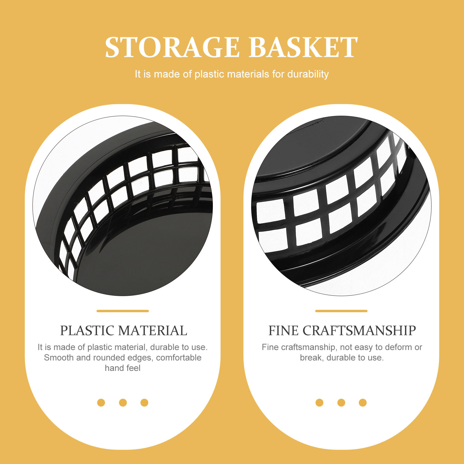 Food Snacks Basket - 6個入りフライドポテト収納バスケット プラスチック製多機能キッチンチップススナックアクセサリー 家庭用フードバスケット ホームオフィス用