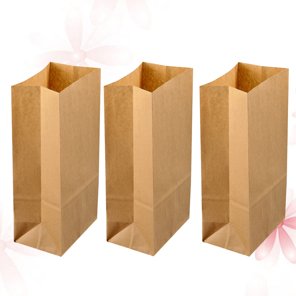 Food Snacks Order - 100枚入り食品用紙袋クラフトヴィンテージ包装オーダーカップケーキボックス耐油性ノンスティックレトロボトムスナック