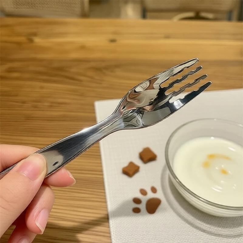 Food And Snacks Ideas - 子供用コンパクトステンレススプーン＆フォークセット、短いハンドル、スナックやお菓子、ベビーフード用スプーンに最適