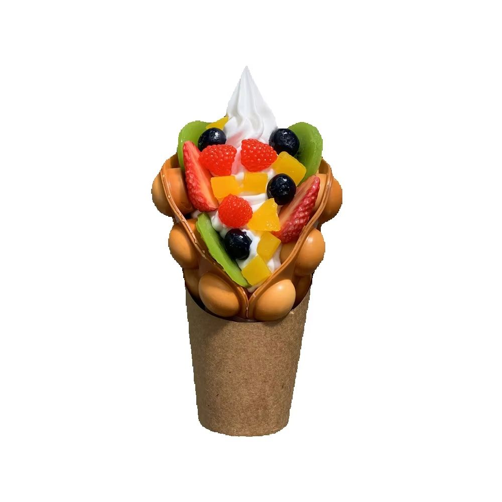 Food Snacks Order - アイスクリームバブルワッフルモデルシリーズ,スキッドフルーツ,ブルーベリーの装飾,ストリートスナック,アクセサリーの注文,ゲーマー,健康イチゴ