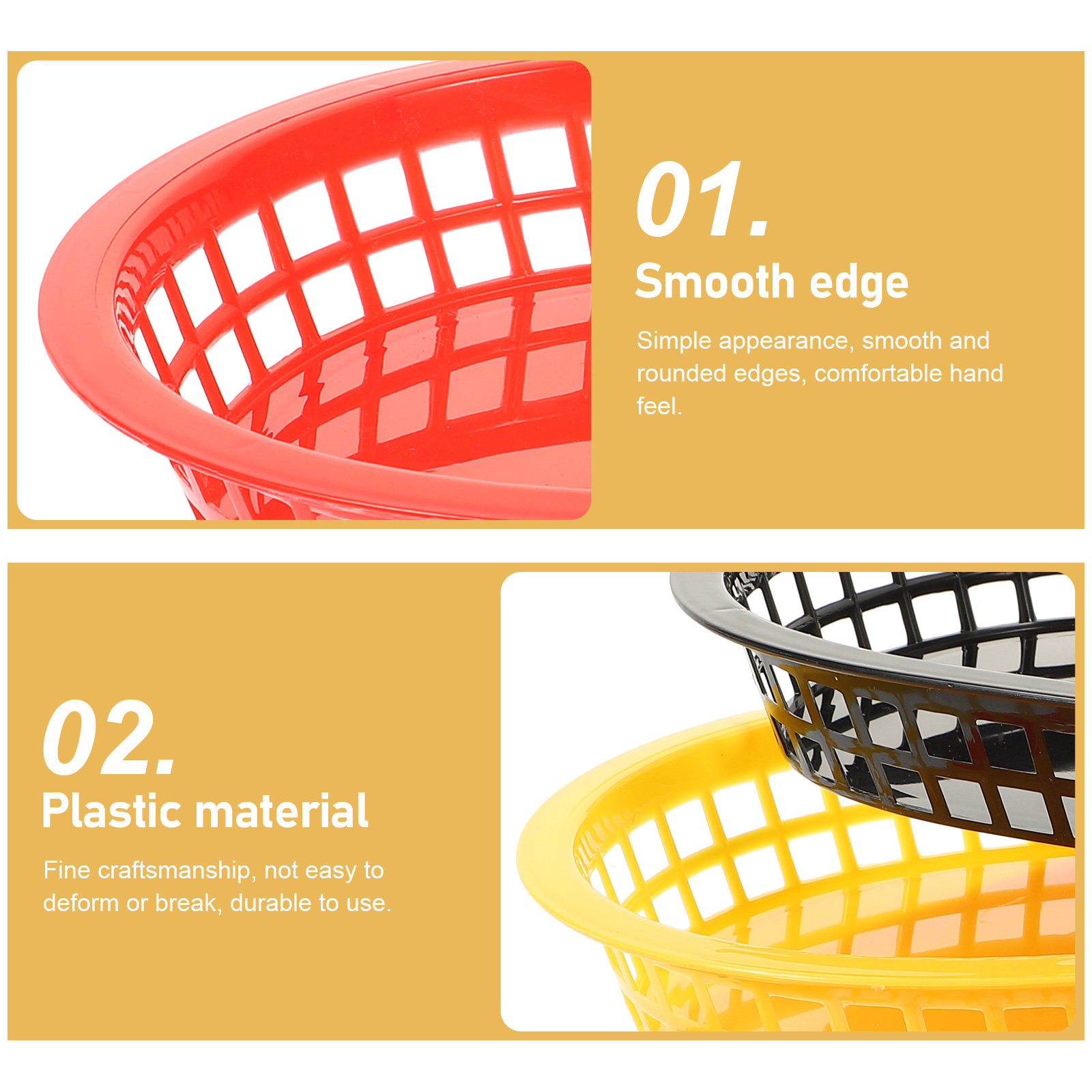 6個入りフライドポテト収納バスケット プラスチック製多機能キ - Food Snacks Basket のレビューと価格