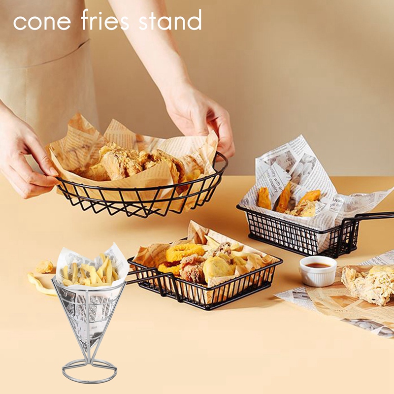 4個入り フライドポテトスタンド コーン型バスケット フライ - Food Snacks Basket のレビューと価格