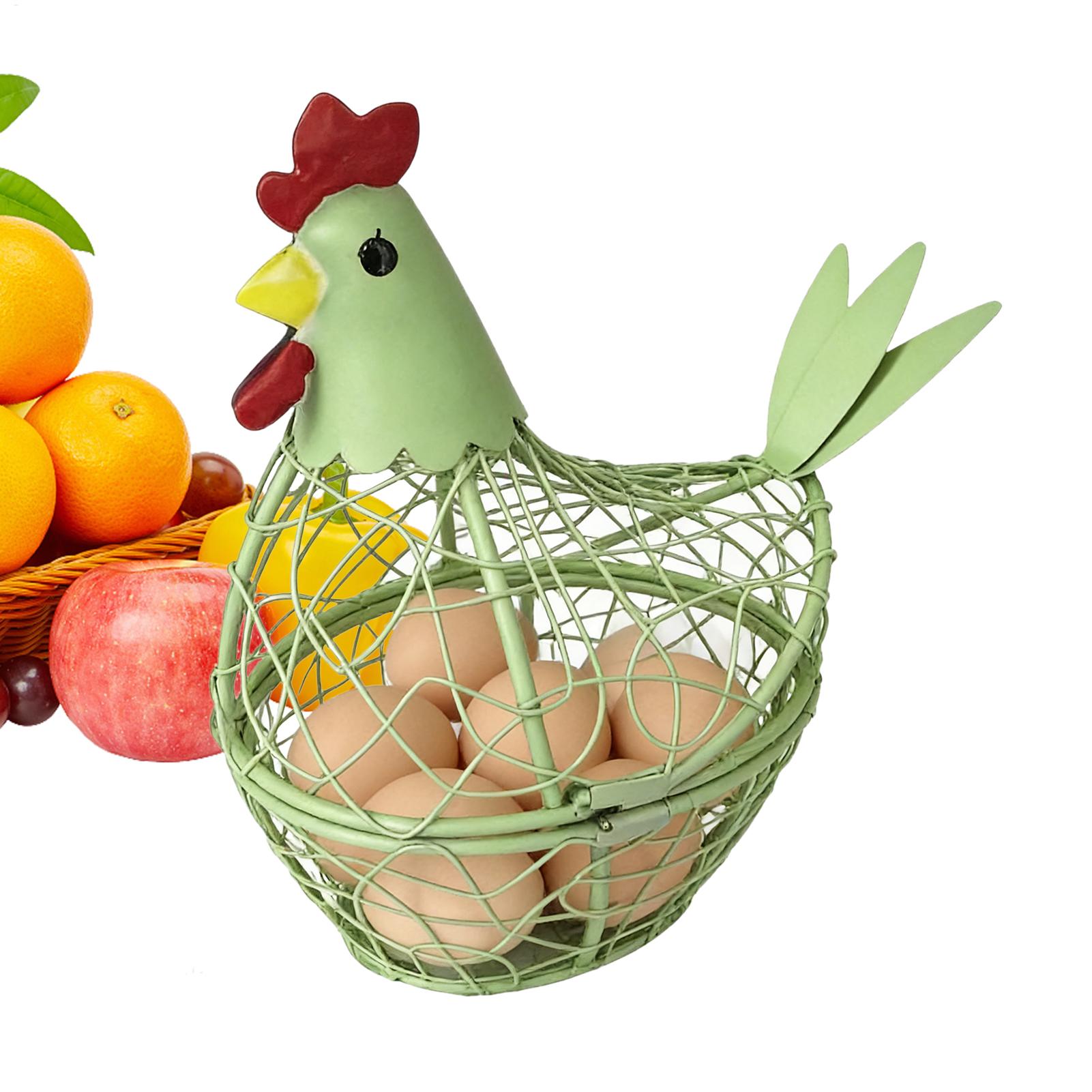 ワイヤーエッグバスケットカウンタートップメタル収納ホルダー鶏 - Food Snacks Basket のレビューと価格