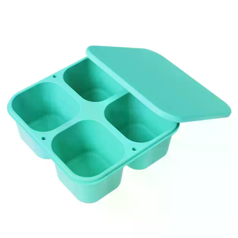 食品グレードシリコン製スナックボックス、4つの仕切り付き、密 - Food Snacks For School のレビューと価格
