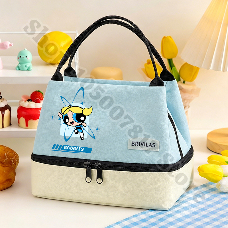 かわいいパワーパフガールズアニメジップランチトートアクセサリ - Food Z のレビューと価格
