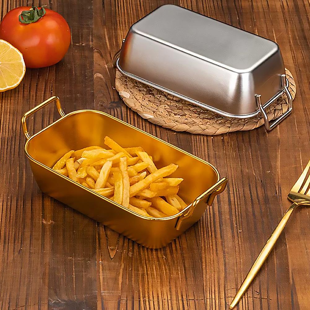 ハンドル付きサービングトレイ 韓国製ステンレスプレート 耐久 - Food Snacks Basket のレビューと価格